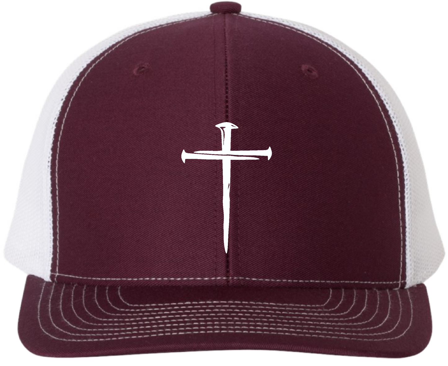 Richardson Maroon and White Cross Hat