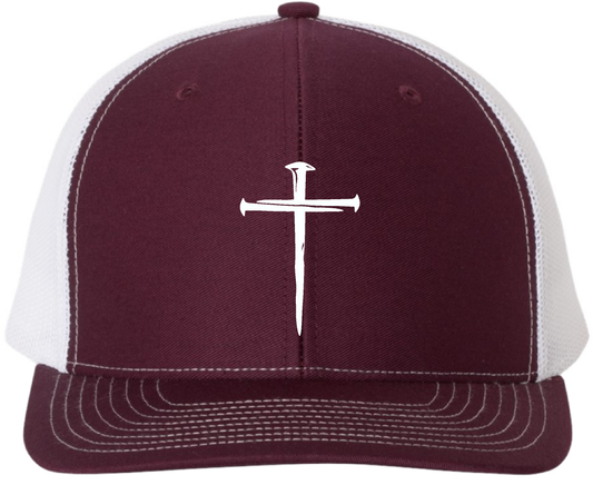 Richardson Maroon and White Cross Hat